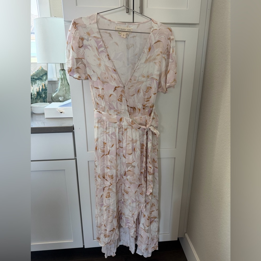 Saltwater LUXE Blush and Cream Floral Dress